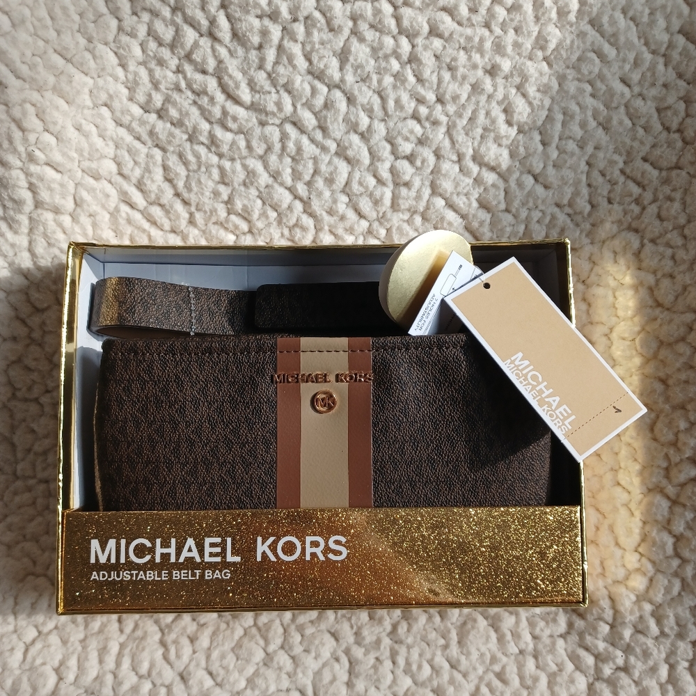 NWT MICHAEL KORS Adjustable Brown Belt Bag